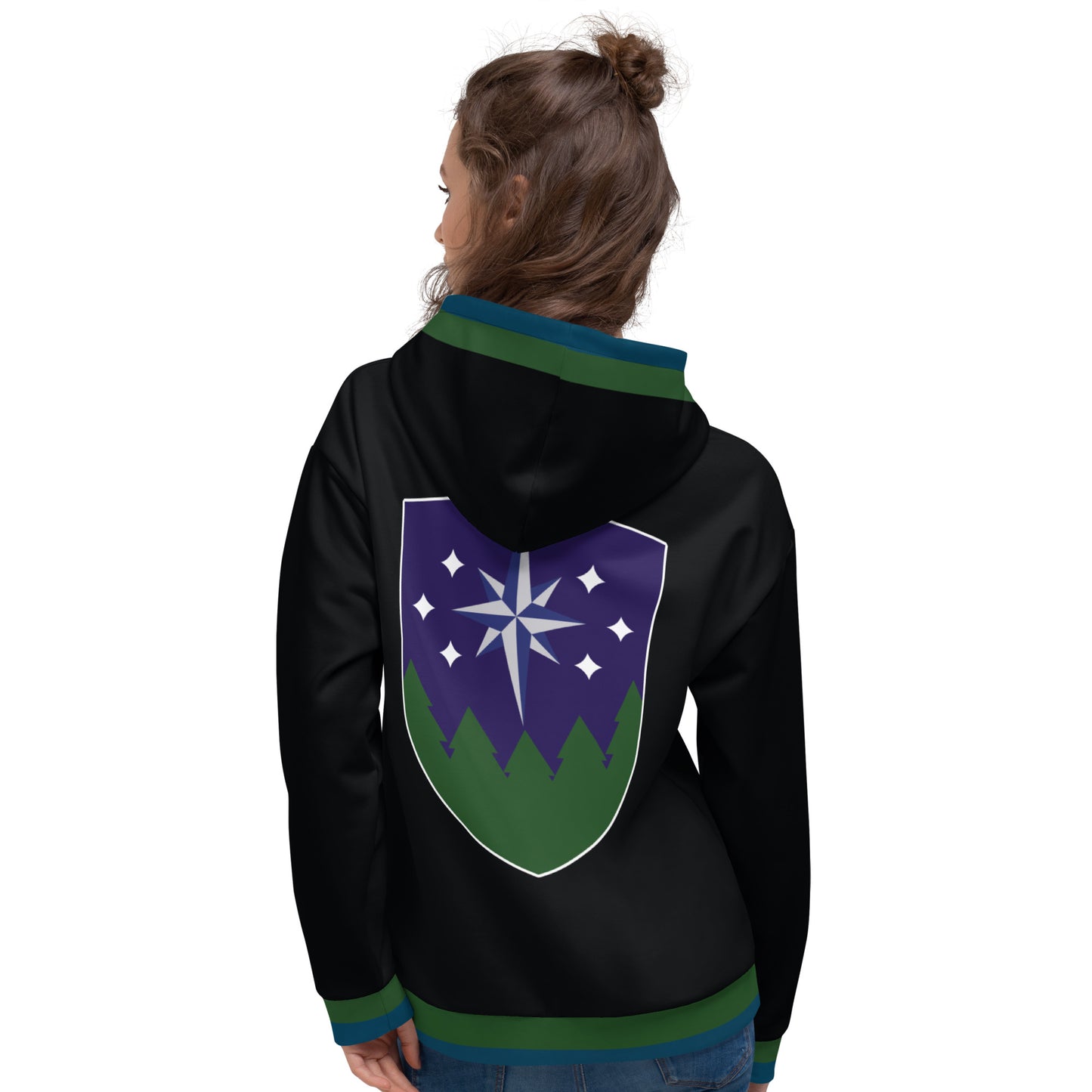 Northern Lights Unisex Pullover Hoodie - Black