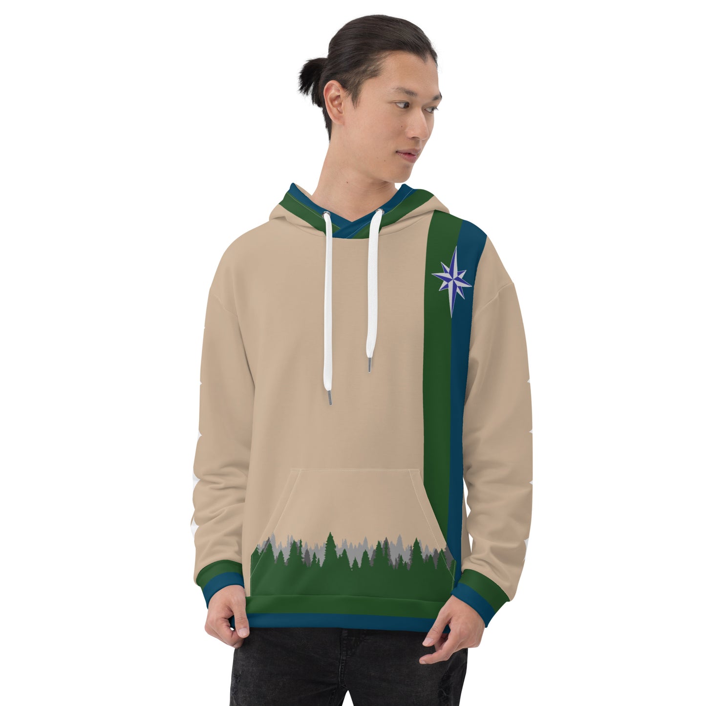 Northern Lights Unisex Pullover Hoodie - Tan