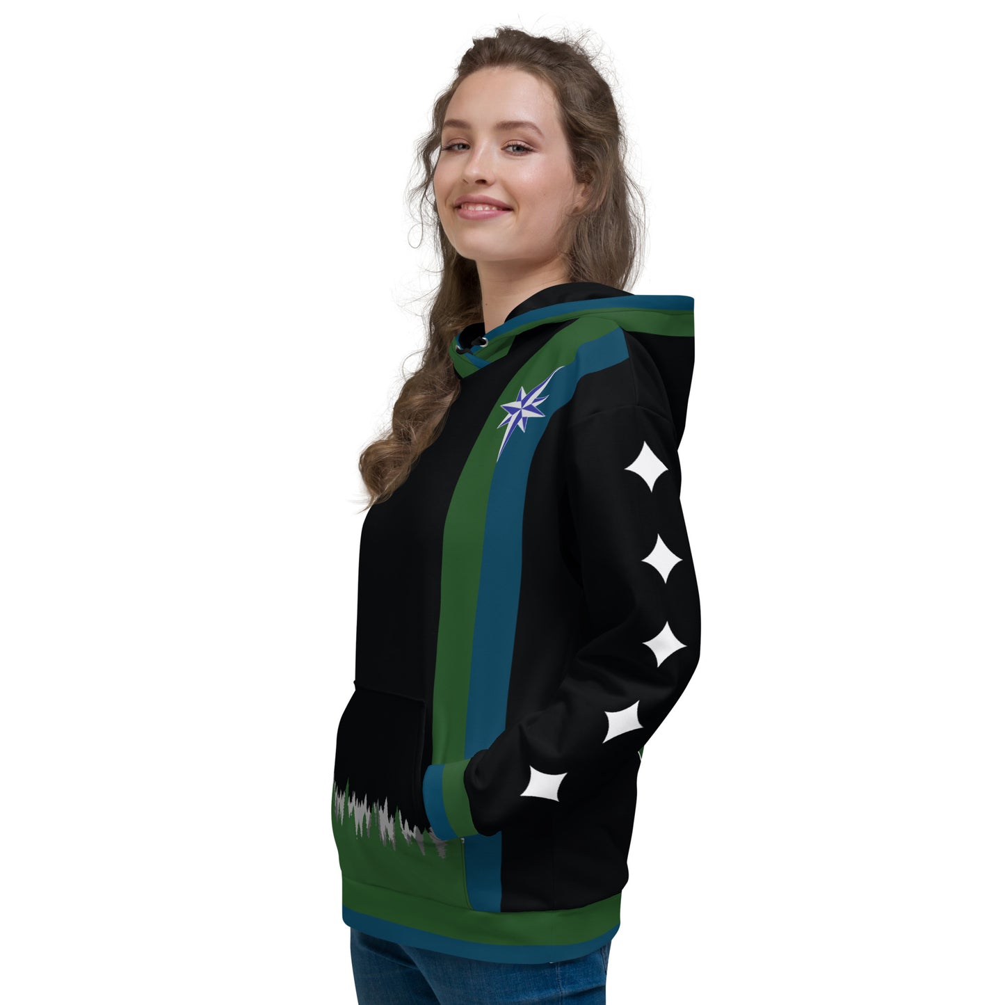 Northern Lights Unisex Pullover Hoodie - Black